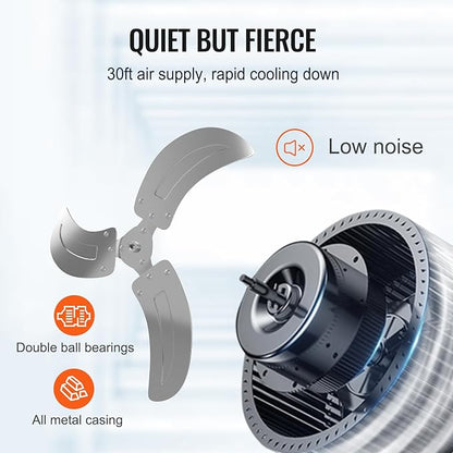 VEVOR Wall Mount Fan, 2 PCS 20 inch Oscillating, 3-speed High Velocity Max. 4000 CFM Industrial Wall Fan for Indoor, Commercial, Residential, Warehouse, Greenhouse, Workshop, Basement, Garage,Black
