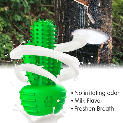Dog Dental Chew Toy with Toothbrush Bristles – Squeaky Stick for Aggressive Chewers