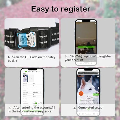 Reflective Dog Collar with Apple AirTag Holder & QR Code Pet ID Tag,Soft Nylon Adjustable Dog Tracker Collar with Safety Lock for Small Dogs(Black, S)