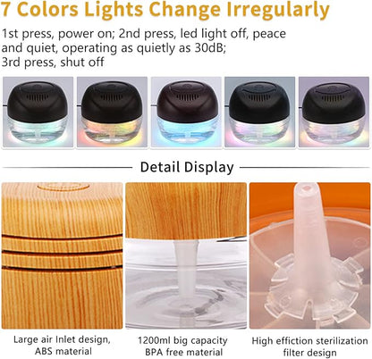 Purifier Air Washer, Air Fresher Aroma Diffuser for Home, Office, Air Purifier with Night Light (Brown)