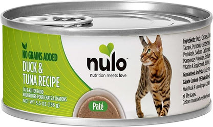 Nulo Duck & Tuna Recipe Pate Wet Canned Cat Food, 5.5 Ounce (Pack of 24)