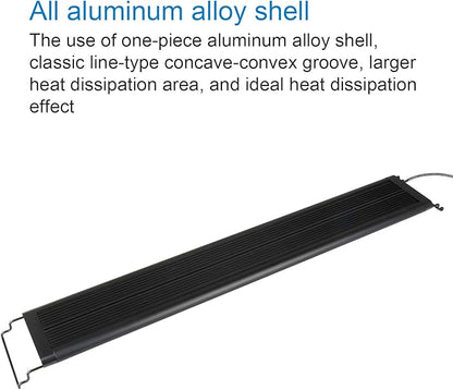 WATER REBIRTH LED Aquarium Light, Full Spectrum Fish Tank Led Light with Aluminum Alloy Shell Extendable Brackets (30-36 in)