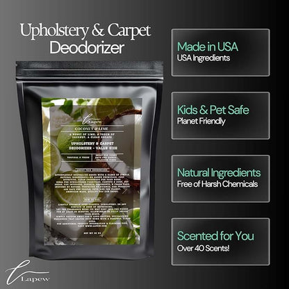 Coconut & Lime Carpet Freshener Powder Refill 36 oz | Powerful Odor Eliminator for Home | Upholstery Deodorizer | Carpet Deodorizer | Pet Urine | Cat Litter Box | Coconut Lime Verbena Fragrance