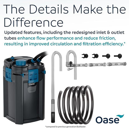 OASE BioMaster 2 Thermo 350 Canister Filter for Aquariums – External Aquarium Filter with Built-in Heater – EasyClean Pre-Filter, Quiet Operation – Freshwater & Saltwater, Up to 90 Gallons