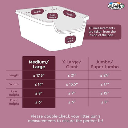 Alfapet Cat Litter box liner Disposable, Elastic Liners- 24-count-For Medium and Large, Size Litter Pans- With Sta-Put Technology for Firm, Easy Fit- Quick + Clever Waste Cleaners