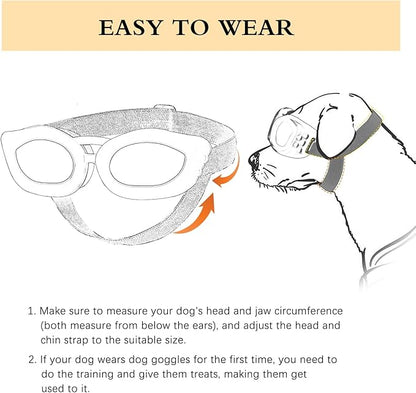 Small Dog Goggles, UV/Wind/Dust/Fog Proof Sunglasses for Outdoor Activities, Black