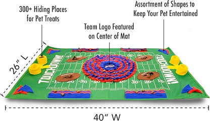 NFL Buffalo Bills Dog Snuffle Mat – Interactive Pet Slow Feeder, Football Field Design Food Puzzle Toy for Dogs & Cats, Foraging Activity Mat for Smarter Feeding