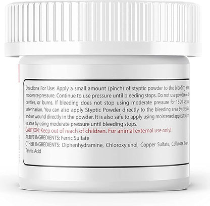 3-PK Styptic Powder for Dogs, Cats, and Birds (2 oz) by Evo Dyne | Fast-Acting Blood Stop Powder for Pets | Quick Stop Bleeding Powder for Dog Nail Clipping, Grooming, Cuts and More (3-Pack)