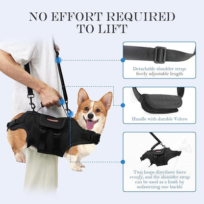 Dog Lift Harness, Full Body Support with Adjustable Control Handle for Senior Dogs, Post-Surgery Recovery & Joint Problems (Oxford Cloth, Custom Size)