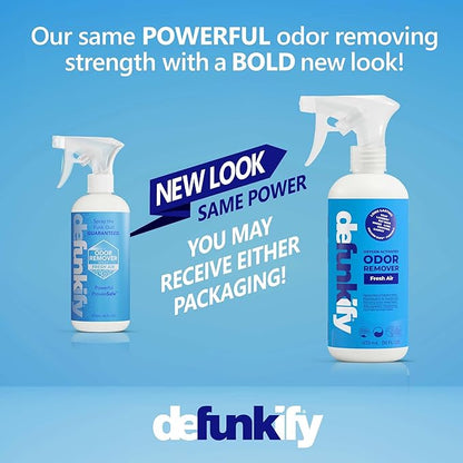 Odor Remover Spray, 16oz (2-Pack). 'Fresh Air' Essential Oil Odor Eliminator for Strong Odors on Fabric, Shoes, Activewear. 'ProvenSafe' Deodorizer for Pets, Kids & Sensitive Gear w/Ionic Silver