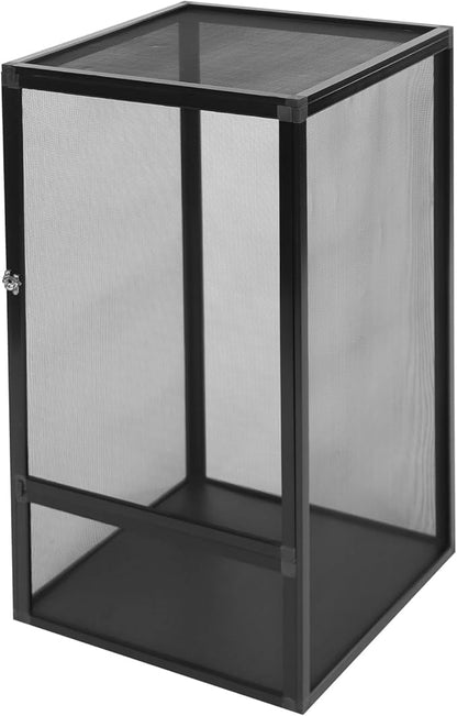 Reptile Pet Feeding Net Box, 17.7"x17.7"x31.5" Micro Habitat Terrarium Enclosure for Small Tree Dwelling Reptiles, Amphibians, Spiders & Other Invertebrates, Insect Terrarium
