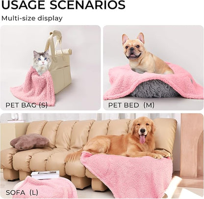 Luciphia 1 Pack 3 Calming Dog Blanket Fluffy Premium Fleece Pet Blankets Soft Sherpa Throw for Dogs Puppy Cat Pink Small (23" x16")