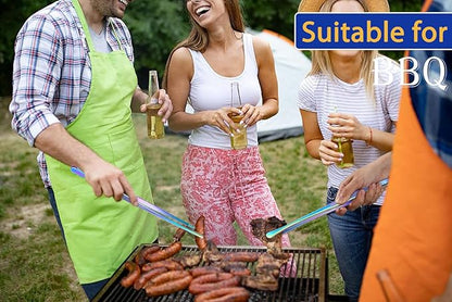 JETKONG 2 Pcs 18 Inch (45cm) Stainless Steel Grill Tongs Heavy Duty Giant Tweezer Tongs, Extra Large Tweezers Tools for Cooking, Grilling, BBQ and Turning Food (Rainbow)