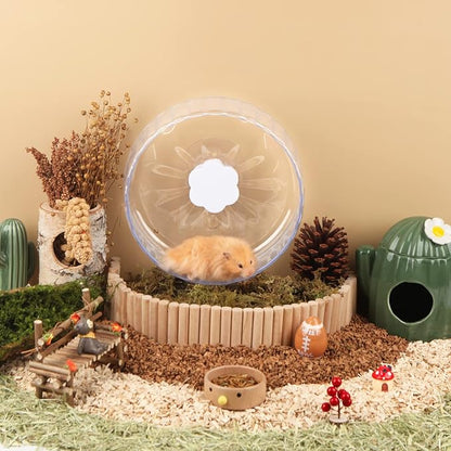 Bucatstate Hamster Exercise Wheel Super-Silent with Adjustable Base Dual-Bearing Cage Accessories Quiet Spinning Running Wheel for Dwarf Syrian Hamster Gerbils and Other Small Animals