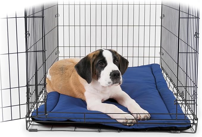 K9 Ballistics Tough Ripstop Dog Crate Pad - Durable & Machine Washable with Non-Skid Bottom and 120-Day Warranty, Fits 24" Wire Crates - X-Small, Blue Quartz