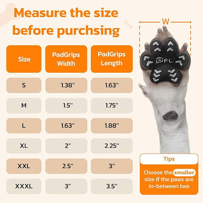Anti Slip Dog Paw Protector Pads for Senior Dogs, Paw Pads for Dogs Traction, Disposable Self Adhesive Paw Grips for Old Dog on Slippery Hardwood Floor, Black 12 Sets (48pcs) L (21-40lbs)