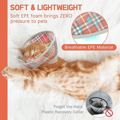 Cat Cone Collar Soft, Cat Recovery Collar for Large Medium Small Cats Kittens, Pet Cone Alternative After Surgery