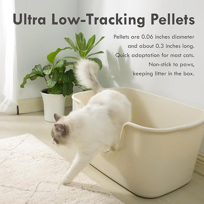 Lady N Pellet Tofu Cat Litter, Strong Clumping Ultra Absorbent Natural Litter, Dust-Free, Low Tracking Cat Litter, Enviro-probiotic and Activated Carbon for Odor Control 18lb (Boba Tea+ Unscented)