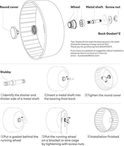 BUCATSTATE Silent Hamster Wheel, 6.7in Exercise Wheel for Gerbil, Dwarf Syrian Hamster, Rat, Mice