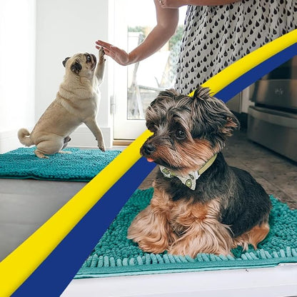Muddy Mat® Original Dog Door Mat for Muddy Paws, Super Absorbent Microfiber, Non-Slip Washable Pet Rug, Quick Dry Chenille Entryway Carpet, Machine Washable Indoor Outdoor mat, Teal 24"x60"