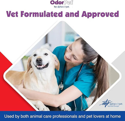OdorPet Pet Stain Remover and Odor Eliminator - 64 Oz (Makes 2.55 Gallons of Working Solution) Non Staining, Professional Strength, Lavender Scent by Alpha Tech Pet