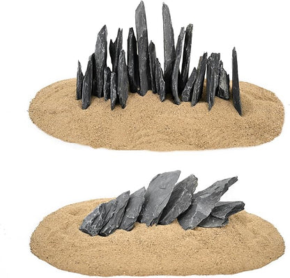 Natural Slate Stone Rocks 2 to 6 inch Aquariums Stone for Aquascaping,Terrariums,Reptile Enclosures,Paludariums, and Gardens-10lb