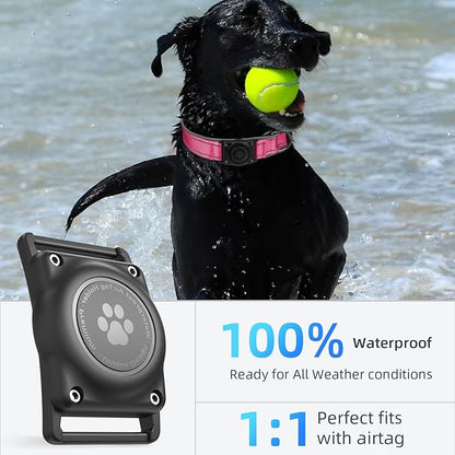 Airtag Dog Collar - 100% Waterproof Air tag Dog Collar Holder for Apple AirTag, Reflective, Soft Padded, Everlasting, GPS Dog Collar for Small Medium Large Dogs (Hot Pink, XL)