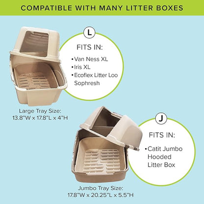 Kitty Sift (Set of 1 Litter Box, 3 Sifting Liners, & 1 Shield) Sustainable, Clean, Sifting, Disposable Cat Litter Box with Shield - Large, 5-Set Kit
