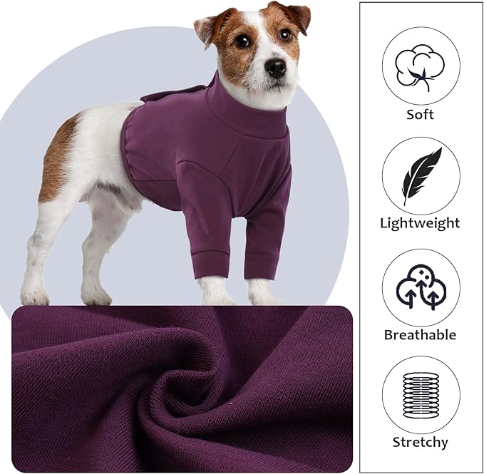 IDOMIK Dog Recovery Suit, Dog Surgery Recovery Suit Front Legs, Comfy Joint Leg Sleeves After Surgery, Elbow Braces Protector for Leg Injuries & Joint Pain, Cone Collar Alternatives,Purple,2XL