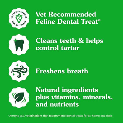 Greenies Feline Adult Dental Cat Treats, Savory Salmon Flavor, 9.75 oz. Tub