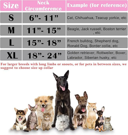Katoggy Inflatable Dog Cone Collar for Dogs After Surgery, Soft Adjustable Blow up Donut E-Collar for Small Medium Large Dogs and Cats