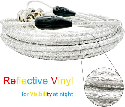 Petest 40ft Reflective Tie-Out Cable for Heavy Dogs Up to 125 Pounds