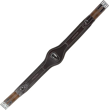 Exion Designer Anatomic Snap Over Lay Girth | Comfortable Leather Horse Girth for English Saddles | Jumping & Riding