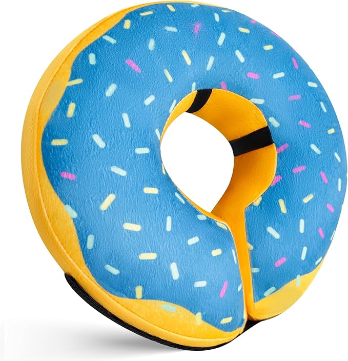 Katoggy Inflatable Cone Collar for Dogs After Surgery, Soft Adjustable Blow up Donut E-Collar for Small Medium Large Dogs and Cats