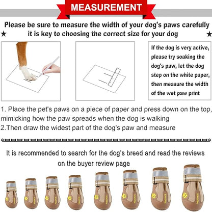 QUMY Dog Shoes for Large Dogs, Medium Dog Boots & Paw Protectors for Winter Snowy Day, Summer Hot Pavement, Waterproof in Rainy Weather, Outdoor Walking, Indoor Hardfloors Anti Slip Sole Khaki 8