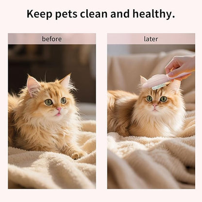 Zoocozy Cat Brush for Shedding, Dog Deshedding Brush, Pet Hair Removal Tool for Puppy Pitten(Pink)
