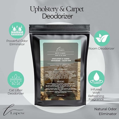 Butt Naked Carpet Freshener Powder Refill 36 oz | Powerful Odor Eliminator for Home | Upholstery Deodorizer | Carpet Deodorizer | Pet Urine | Cat Litter Box