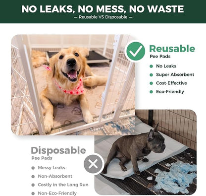 FXW Washable Pee Pads for Dogs, Puppy Pads with Super Absorbent, Specifically Designed for 42inch Cages, Rectangle, 41" x 27", 2 Packs