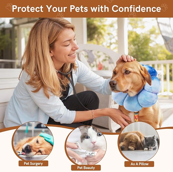 Cat Cone Collar Soft, Adjustable Cat Recovery Collar, Soft Cone for Cats Protective Cat Neck Cone After Surgery