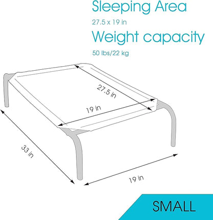 PHYEX Raised Pet Cot for Small Pets, Elevated Dog Bed with Breathable Mesh, Sturdy Steel Frame for Indoor & Outdoor Use, Non-Slip Design, Easy Clean, 33-Inch Blue