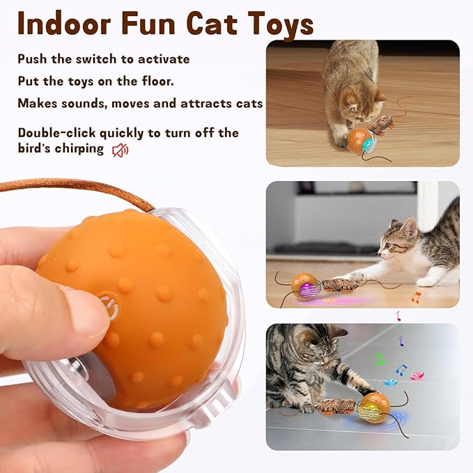 Automatic Interactive Cat Ball Toy – Mouse-Inspired Auto-Moving Ball for Indoor Cats