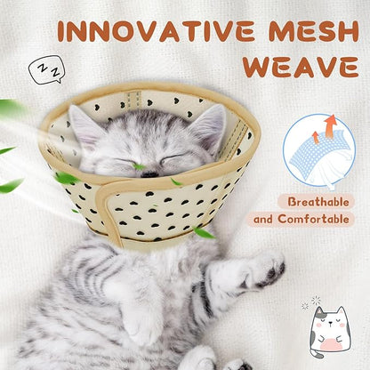 Supet Cat Cone Collar After Surgery, Soft Mesh Recovery Collar for Cats to Stop Licking and Scratching, Plastic Cone Alternative for Small Dogs, Medium, Large Cats
