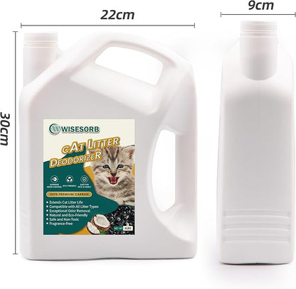 Cat Litter Deodorizer - 4Lb Activated Carbon Litter Box Odor Eliminator Absorber Unscented, Cat Litter Odor Control Room Deodorizer Solution for Homes with Pets