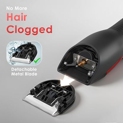 Horse Clippers,Quiet 2-Speed Horse Grooming Clippers,Rechargeable Pet Shaver for Matted Long Hair,Cordless Wide-Blade Powerful Horse Trimmer Kit for Thick Coat #066 Red