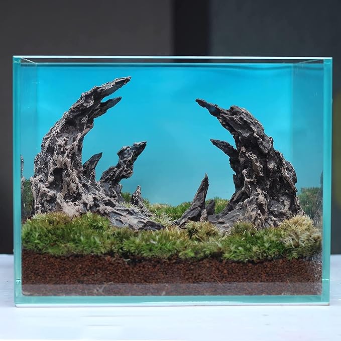 Novelsite Premium Large Sandstone Canyon Rock Formation - Lifelike Aquarium Decor for Fish Tank, 17" x 8.6" x 5" - Enhance Aquatic Landscape with Realistic Natural Look