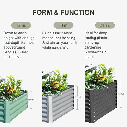 Domi Galvanized Raised Garden Bed, 6x3x1Ft Thickening Metal Planter Box for Vegetables Bottomless for Backyard Outdoor, 1" Deep w/ 128 Gallon Capacity - Silvery