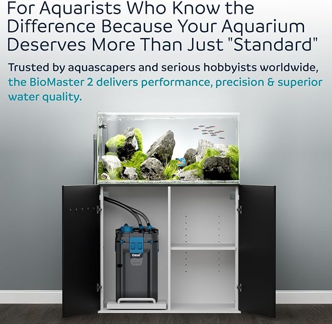 OASE BioMaster 2 Thermo 250 Canister Filter for Aquariums – External Aquarium Filter with Built-in Heater – EasyClean Pre-Filter, Quiet Operation – Freshwater & Saltwater, Up to 70 Gallons