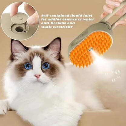 Cat Spritz Defur 3in1 Steamer Comb for Cats and Dogs Grooming Tool (White+Essence)
