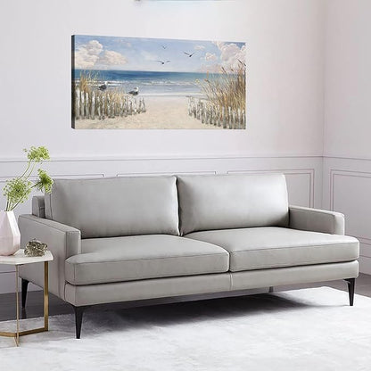 XXMWallArt FC3762 Sandy Beach Wall Art Canvas Print Wall Art Seascape Blue Print Home Decor Abstract Coastal Picture Modern Ocean Artwork for Living Room Bedroom Bathroom Office Decor