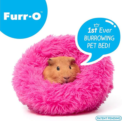 Paw Inspired Furr-O Burrowing Pet Bed with Zip-On Spandex and Fleece Bottoms for Guinea Pigs and Other Small Animals, Cozy Carrier, Hideout Enrichment Toy, Cage Accessories (Pink)